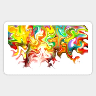 Acid Trip, digital fluid pour, pastel rainbow Magnet